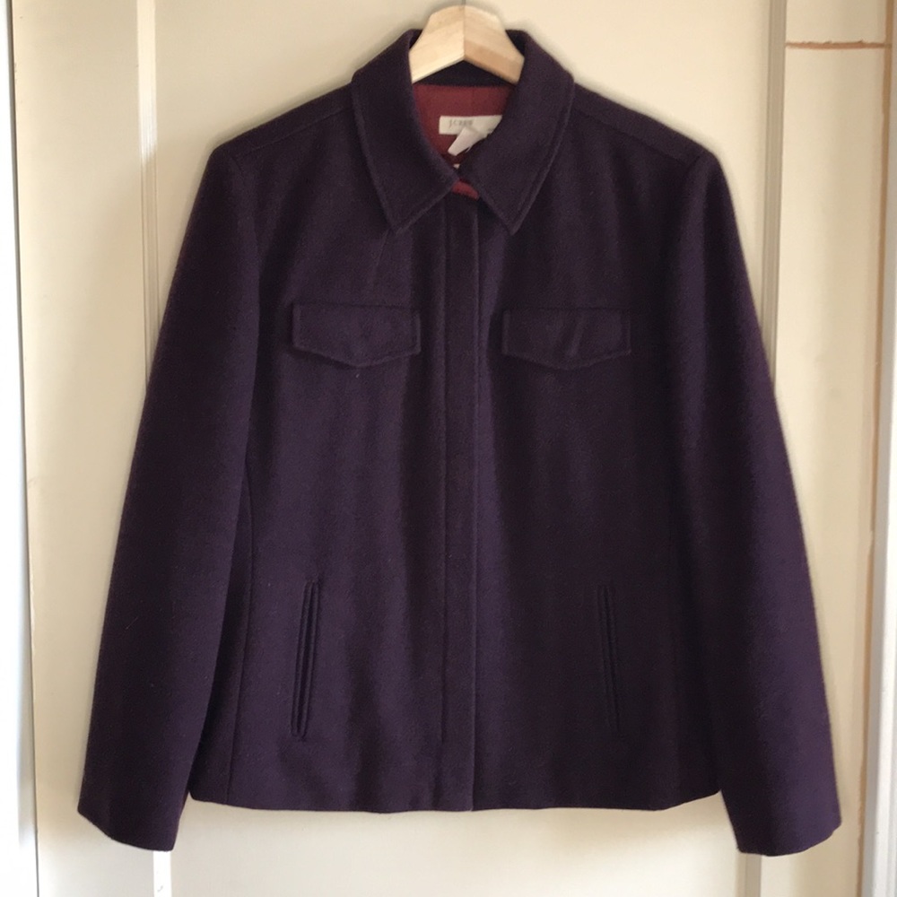 J Crew wool blend coat with zipper closure